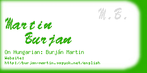 martin burjan business card