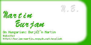 martin burjan business card